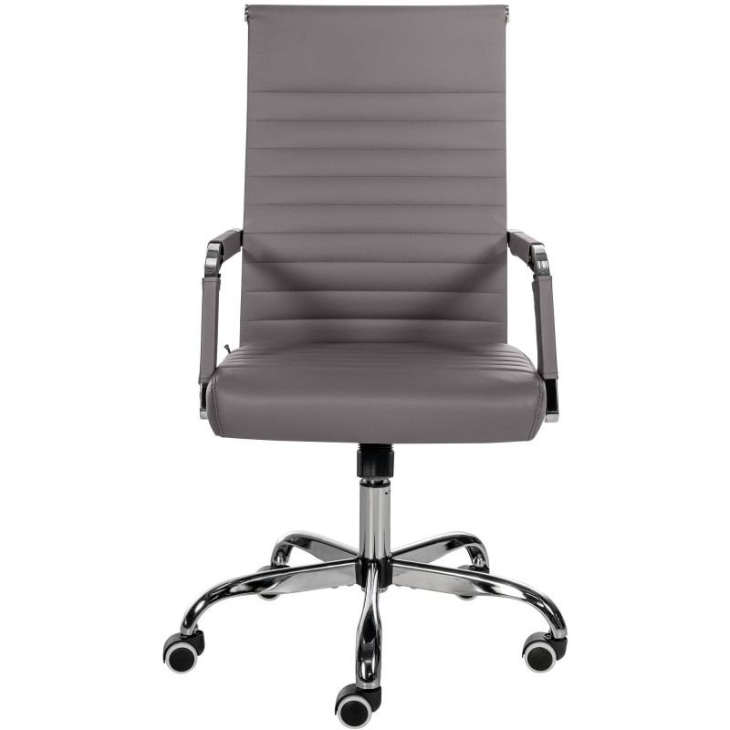 Chaise de bureau Amadora en cuir artificiel gris
