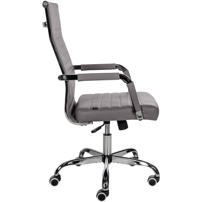 Chaise de bureau Amadora en cuir artificiel gris