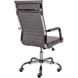 Chaise de bureau Amadora en cuir artificiel gris