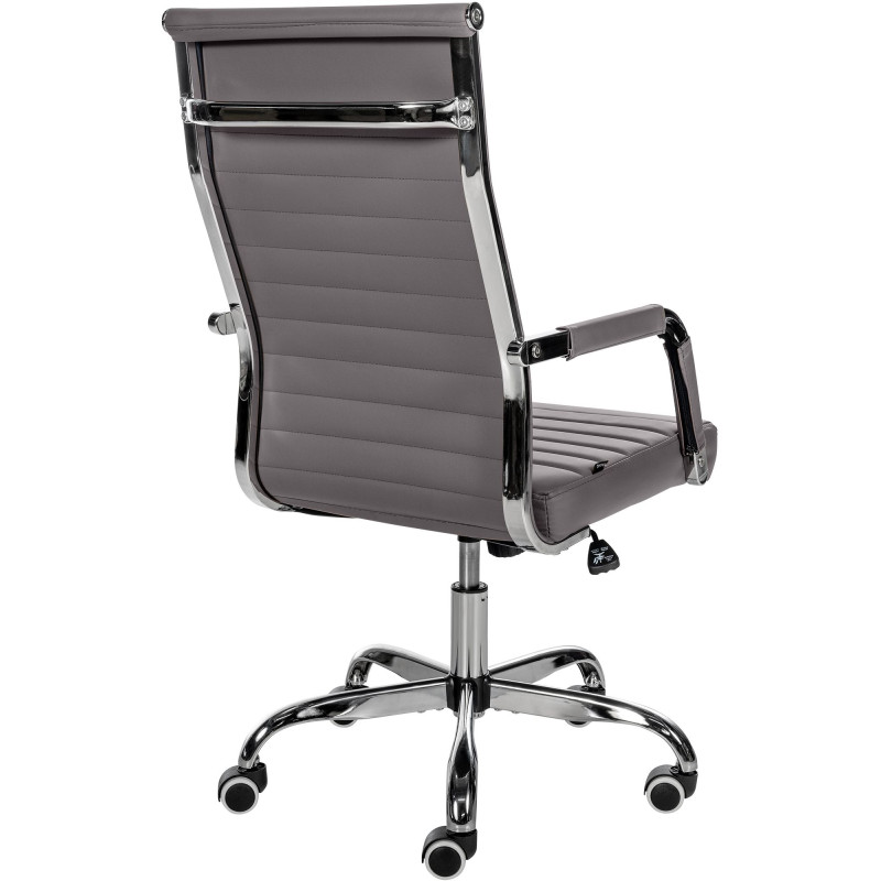 Chaise de bureau Amadora en cuir artificiel gris
