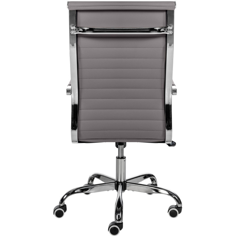 Chaise de bureau Amadora en cuir artificiel gris