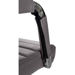Chaise de bureau Amadora en cuir artificiel gris