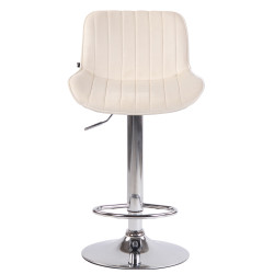Tabouret de bar Lentini en velours, chrome et crème