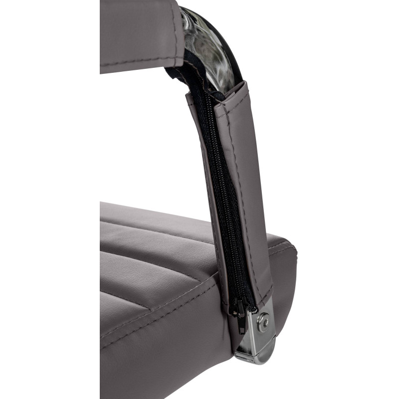 Chaise de bureau Amadora en cuir artificiel gris