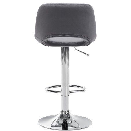 Lot de 2 tabourets de bar Camden en velours gris foncé chromé