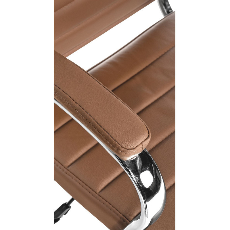 Chaise de bureau Mollis en cuir véritable marron clair