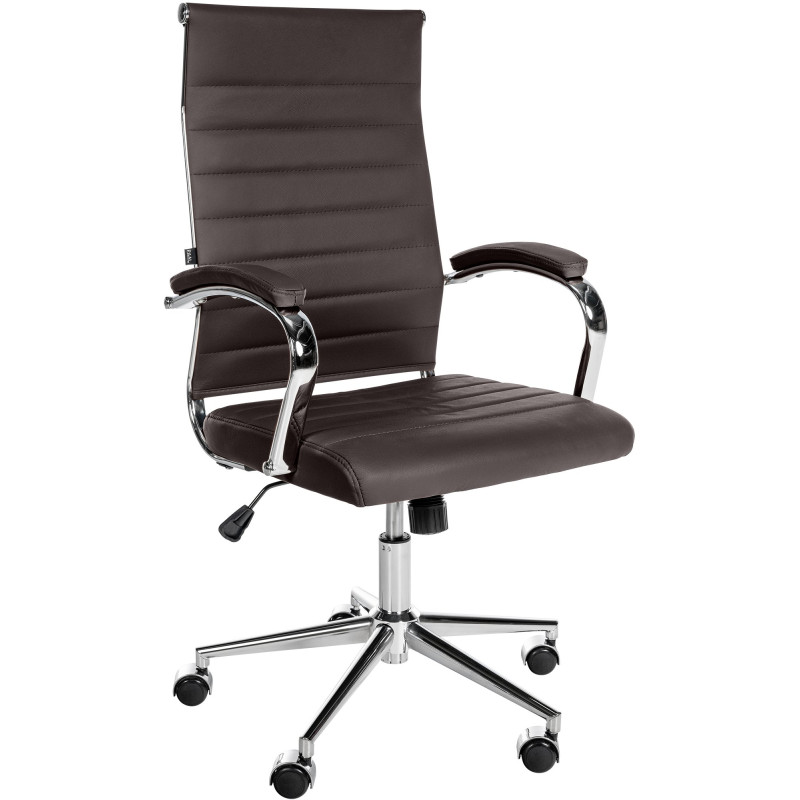 Chaise de bureau Mollis en cuir véritable café