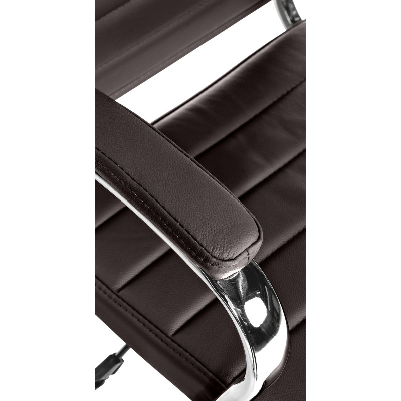 Chaise de bureau Mollis en cuir véritable café