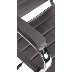Chaise de bureau Mollis en cuir véritable gris