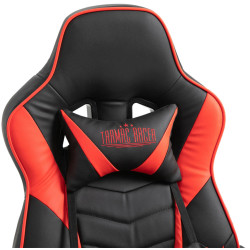 Chaise de bureau Tilos en cuir artificiel noir/rouge