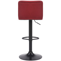 Juego de 2 taburetes de bar Feni de terciopelo, rojos