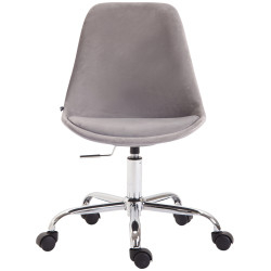 Chaise de bureau en velours Toulouse gris