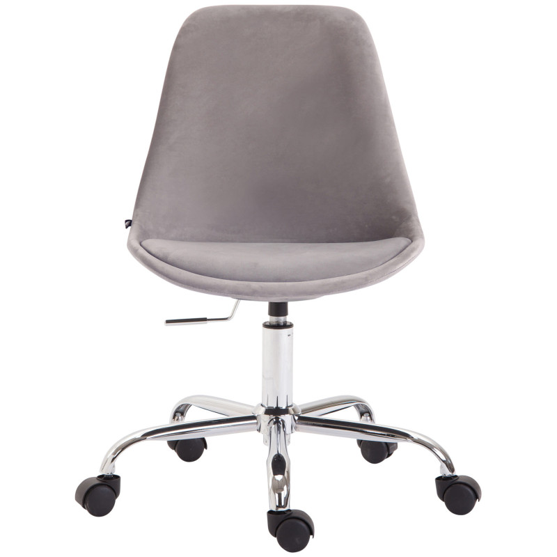 Chaise de bureau en velours Toulouse gris