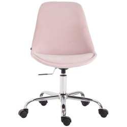 Chaise de bureau en velours Toulouse rose