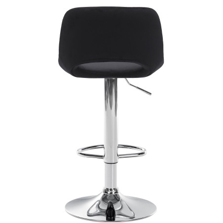 Lot de 2 tabourets de bar Camden en velours noir chromé