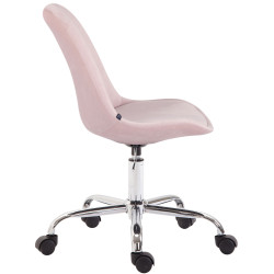 Chaise de bureau en velours Toulouse rose