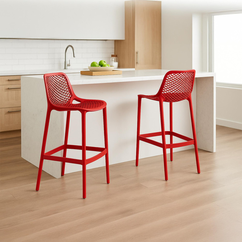 Lot de 2 tabourets de bar Air, rouges