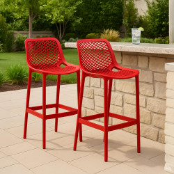 Conjunto de 2 banquetas de bar Air, vermelhas