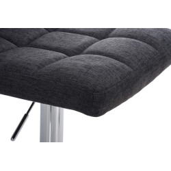 Ensemble de 2 tabourets de bar Peru, tissu C, gris foncé