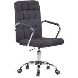 Chaise de bureau en tissu Terni noir