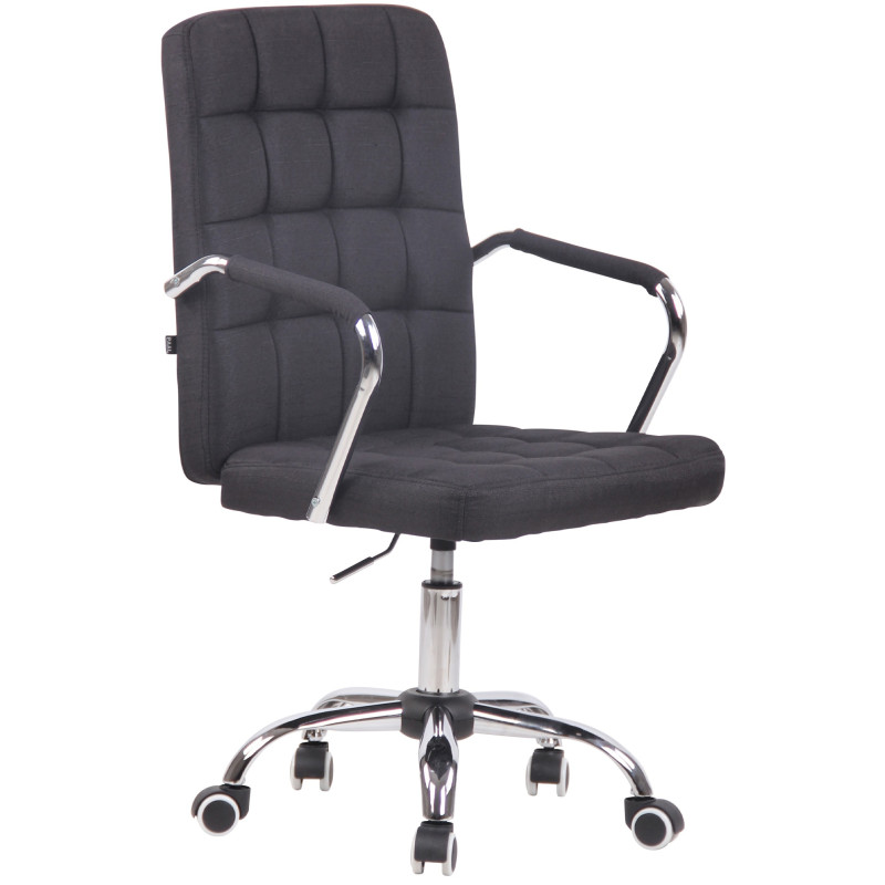 Chaise de bureau en tissu Terni noir
