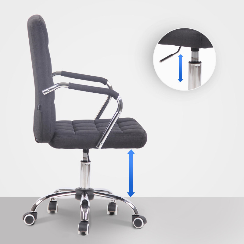 Chaise de bureau en tissu Terni noir