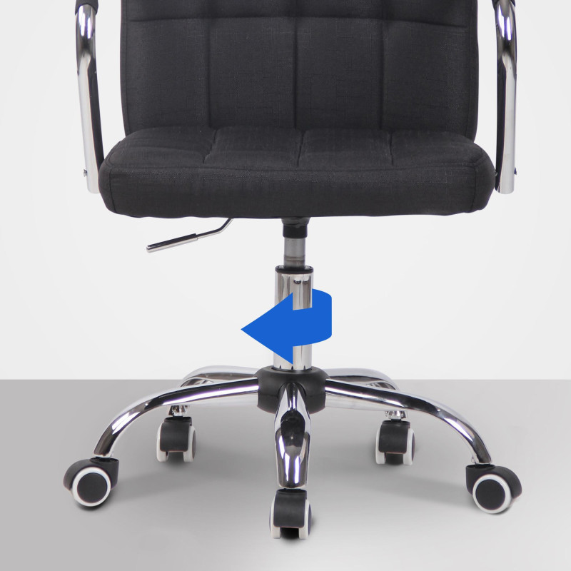 Chaise de bureau en tissu Terni noir