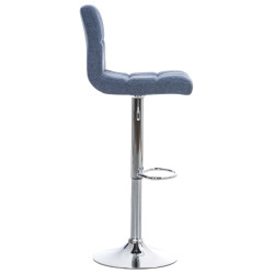Juego de 2 taburetes de bar Perú, tapizados en tela C, azules