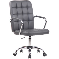 Chaise de bureau Terni en cuir artificiel gris