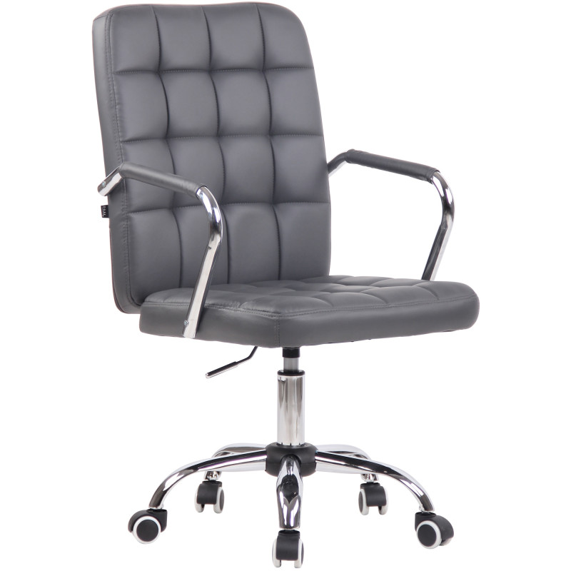Chaise de bureau Terni en cuir artificiel gris