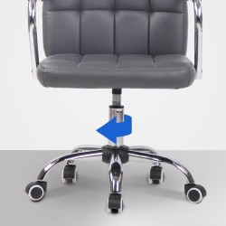 Chaise de bureau Terni en cuir artificiel gris