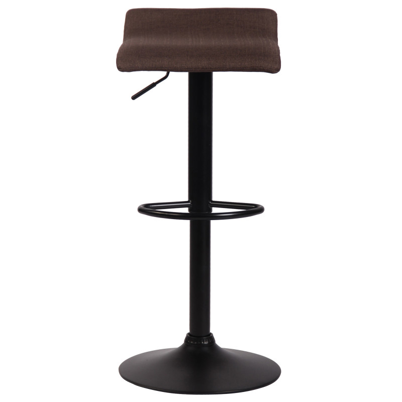 Tabouret de bar Dyn V2, tissu noir/marron