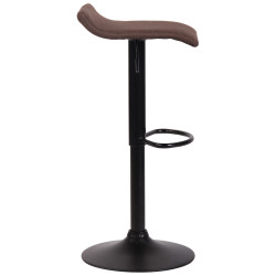 Tabouret de bar Dyn V2, tissu noir/marron