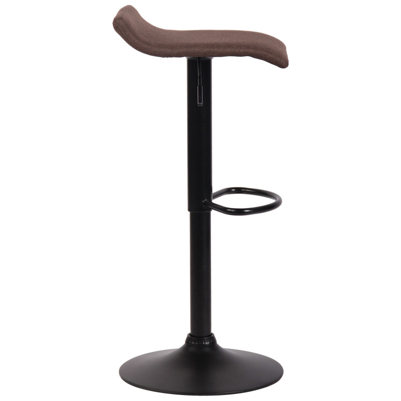 Tabouret de bar Dyn V2, tissu noir/marron