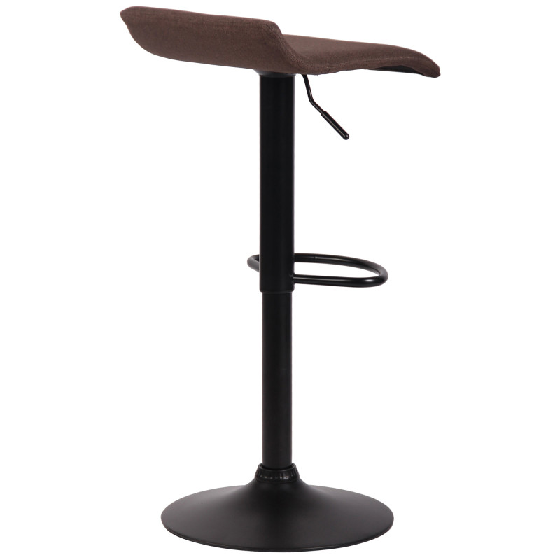Tabouret de bar Dyn V2, tissu noir/marron