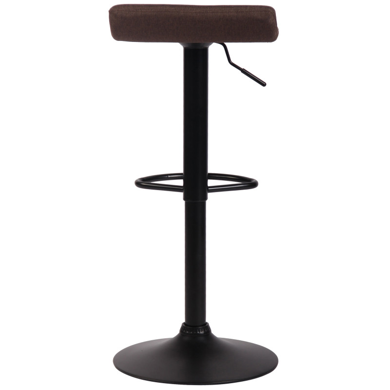 Tabouret de bar Dyn V2, tissu noir/marron