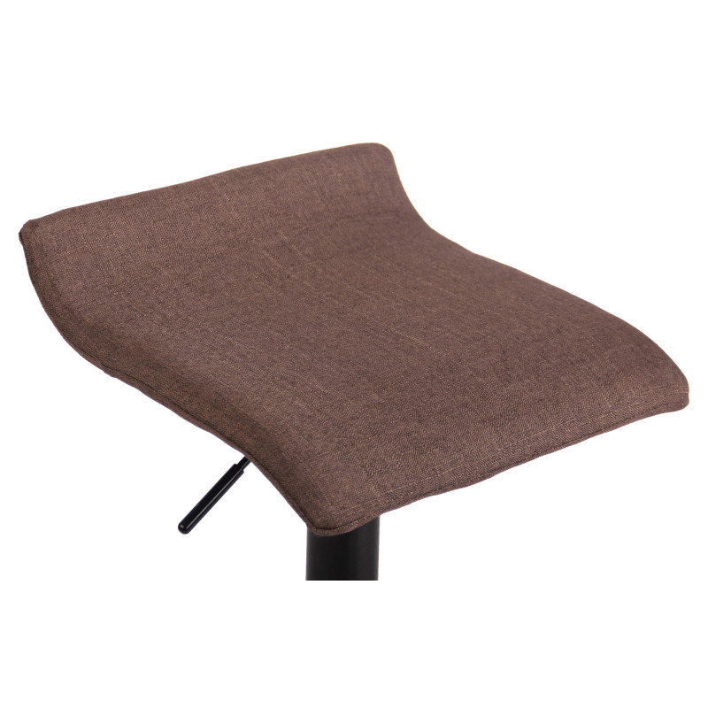 Taburete de bar Dyn V2, tapizado en tela negra/marrón