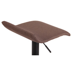 Tabouret de bar Dyn V2, tissu noir/marron