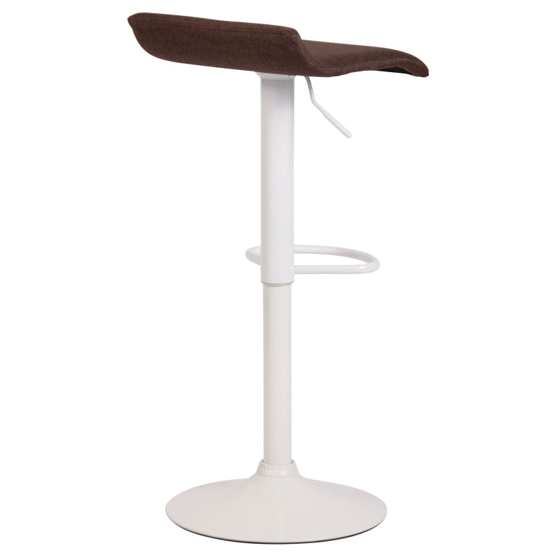 Tabouret de bar Dyn V2, tissu, blanc/marron