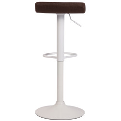 Tabouret de bar Dyn V2, tissu, blanc/marron