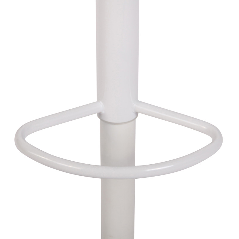 Taburete de bar Dyn V2, tapizado en tela, blanco/marrón