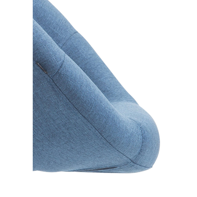 Tabouret de bar London V2, tissu, bleu chromé