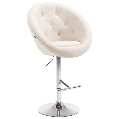 Banqueta de bar London V2 em tecido cromado creme