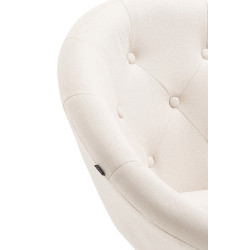 Tabouret de bar London V2 en tissu chromé crème