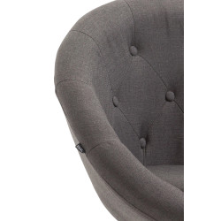 Tabouret de bar London V2, tissu, chrome, gris foncé