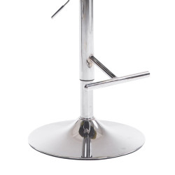 Tabouret de bar London V2, tissu, chrome, gris foncé
