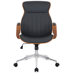 Chaise de bureau Melilla en cuir artificiel noyer/noir