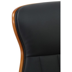 Chaise de bureau Melilla en cuir artificiel noyer/noir