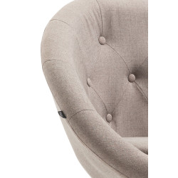 Tabouret de bar London V2, tissu, chrome, taupe