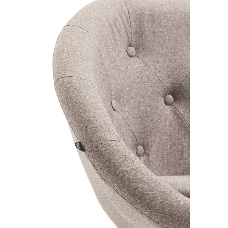 Tabouret de bar London V2, tissu, chrome, taupe